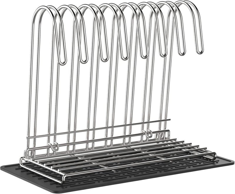 IDEATECH Reusable Bag Rack with Cup Drying Mat,Plastic Bag Dryer Rack Dish Drying,Collapsible Kitchen Counter Storage Organizer Sponge Holder,Dryer Rack for Silicone Storage Bag,Kitchen Must Have - Image 1